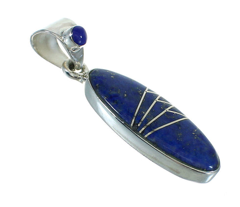 Southwest Genuine Sterling Silver And Lapis Pendant YX67373